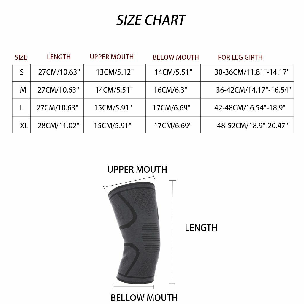 4Pcs Knee Sleeve Compression Brace Support For Sport Joint Pain Arthritis Relief