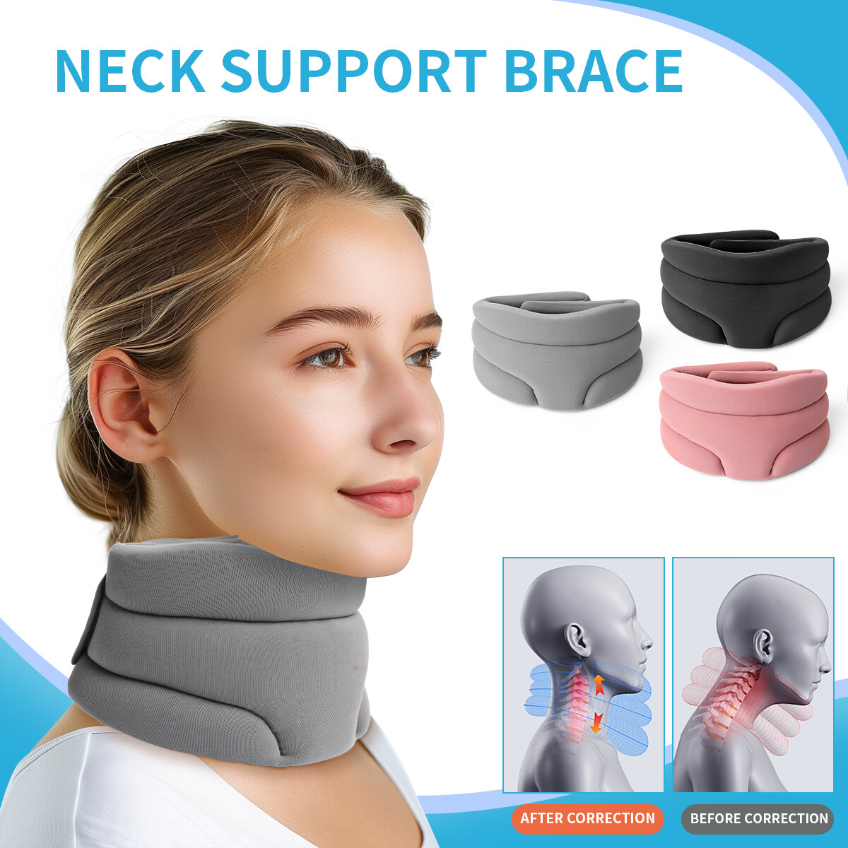 Adjustable Neck Brace Support Soft Foam Spine Cervical Collar Neck Pain Relief