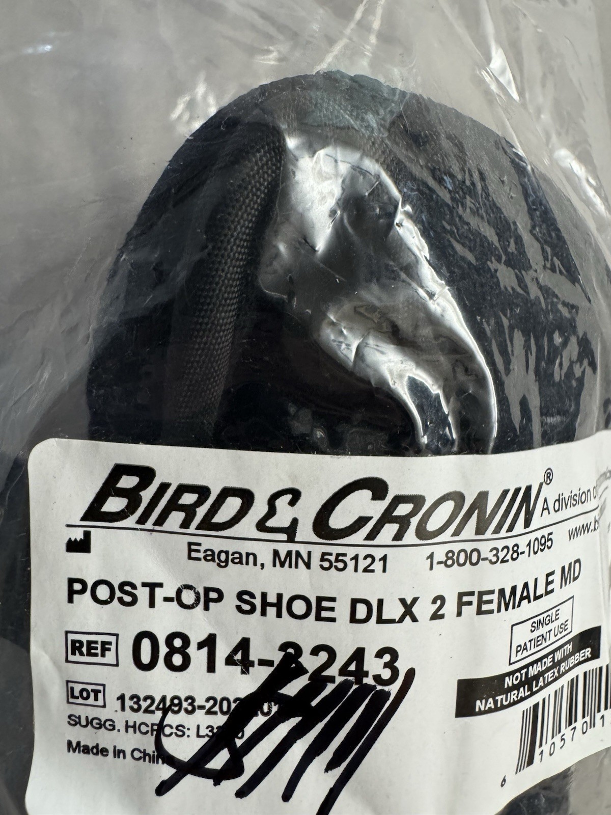 🦵 👟 NEW Bird & Cronin Post-Op Shoe DLX 2 Women’s Size M Black 🦶