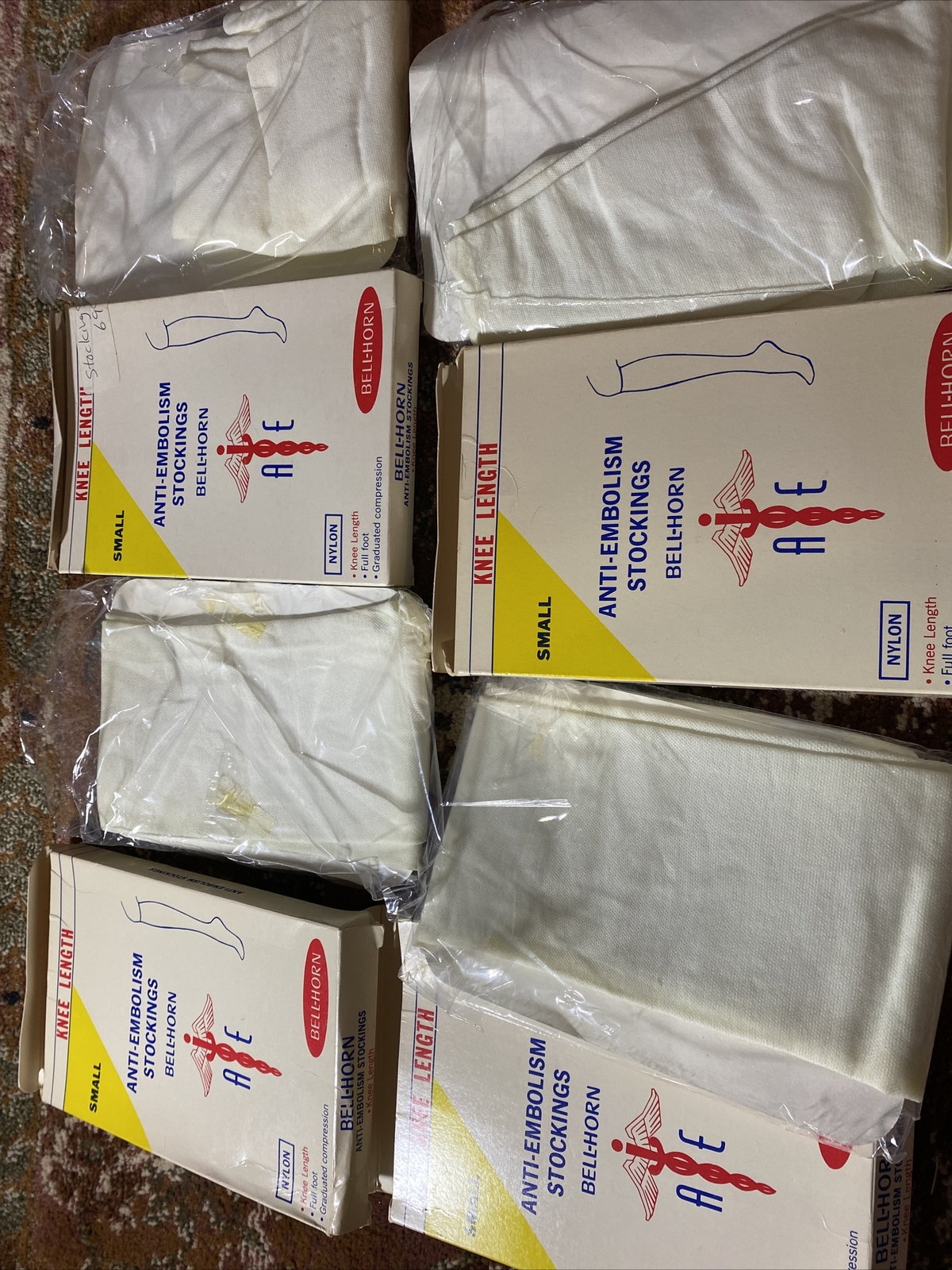 Futuro Anti-Embolism Knee Length Closed Toe Stockings, “Size Small White 4 Pk