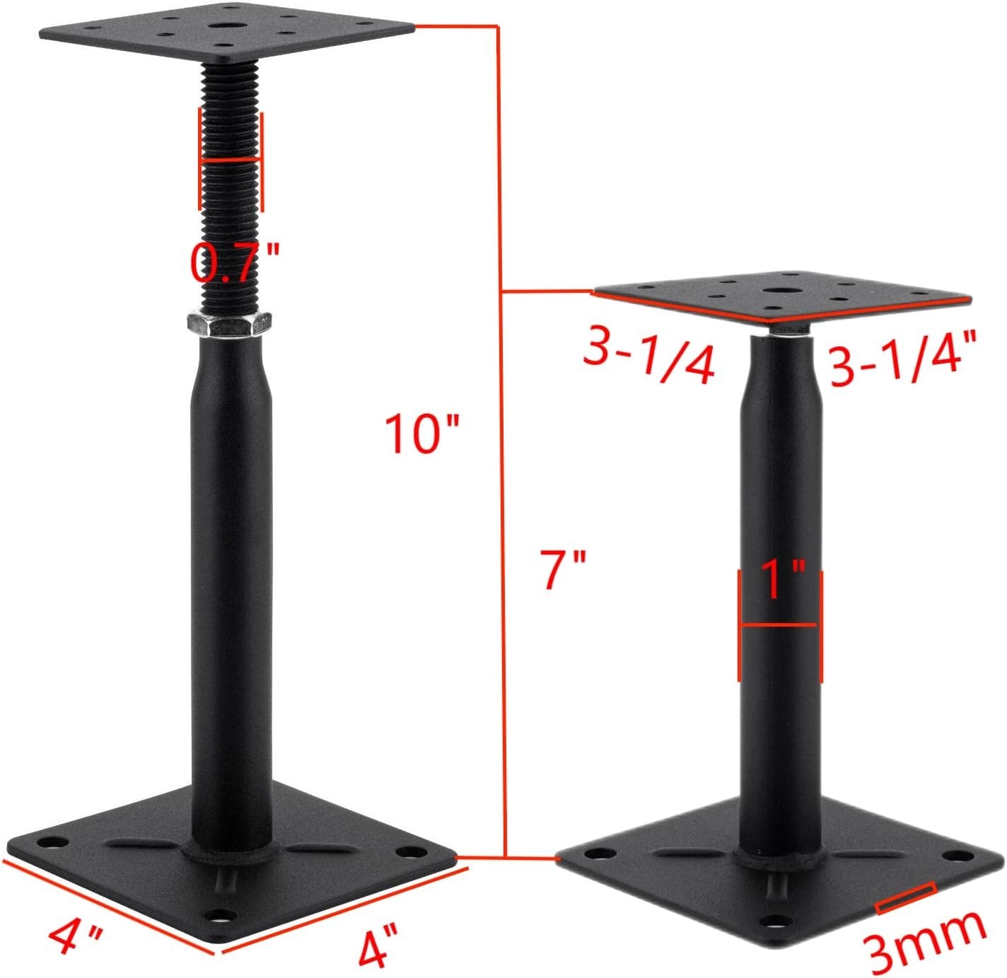 Durable Adjustable Support Jack – Safely Stabilize Floors 7″ to 10″ – 4000 lbs