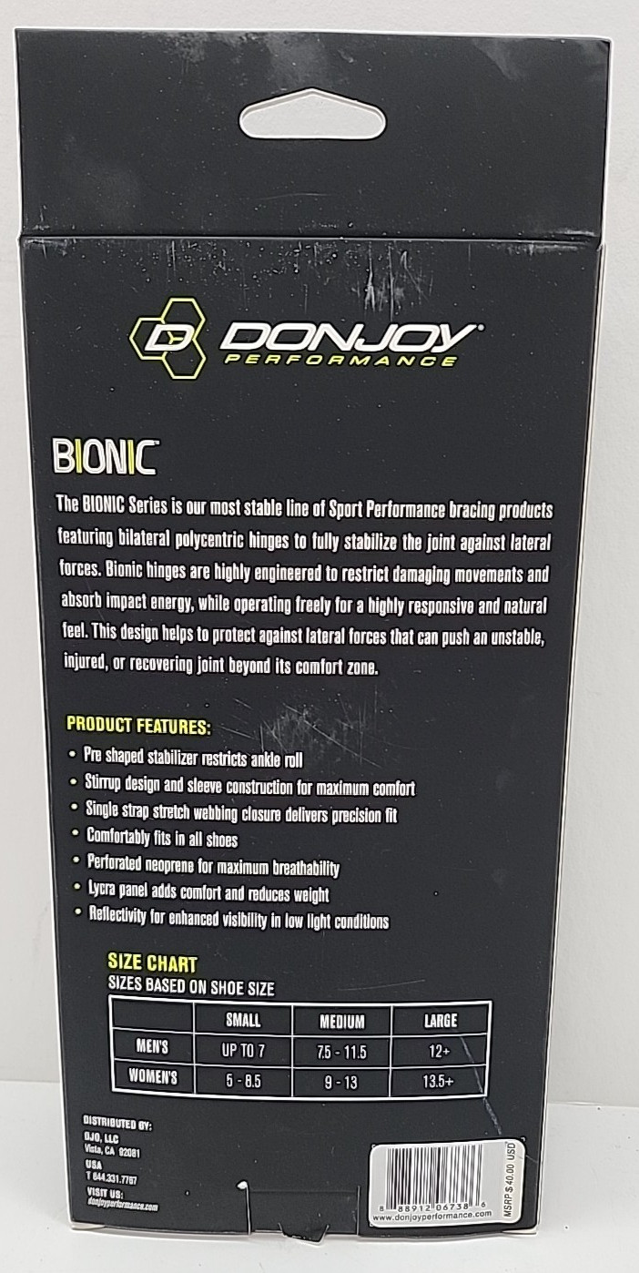 NEW DONJOY PERFORMANCE BIONIC ANKLE MAX STABILIZING SUPPORT BRACE RIGHT Sz XL