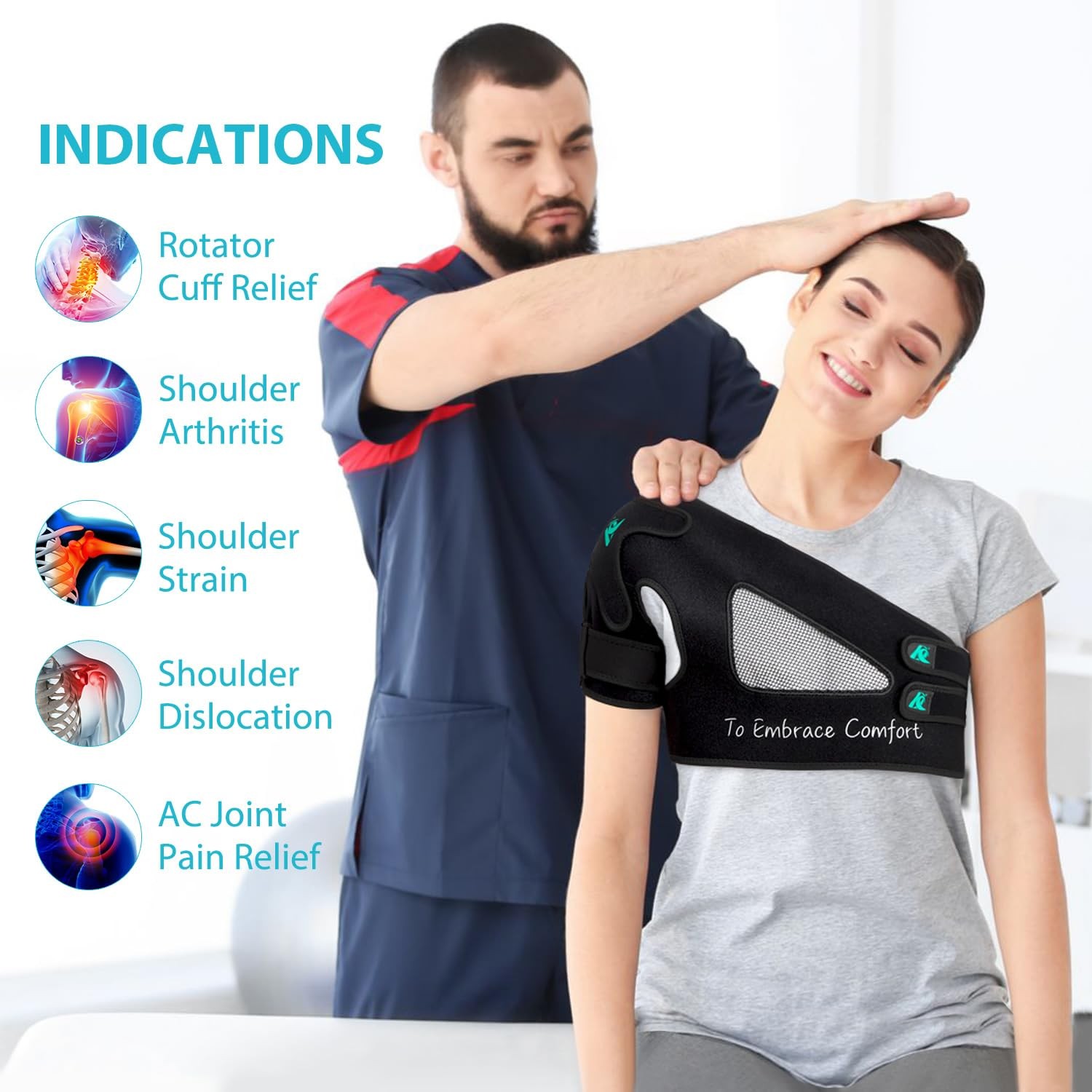 KD Shoulder Support Brace: Stability Brace for Torn Large, Black