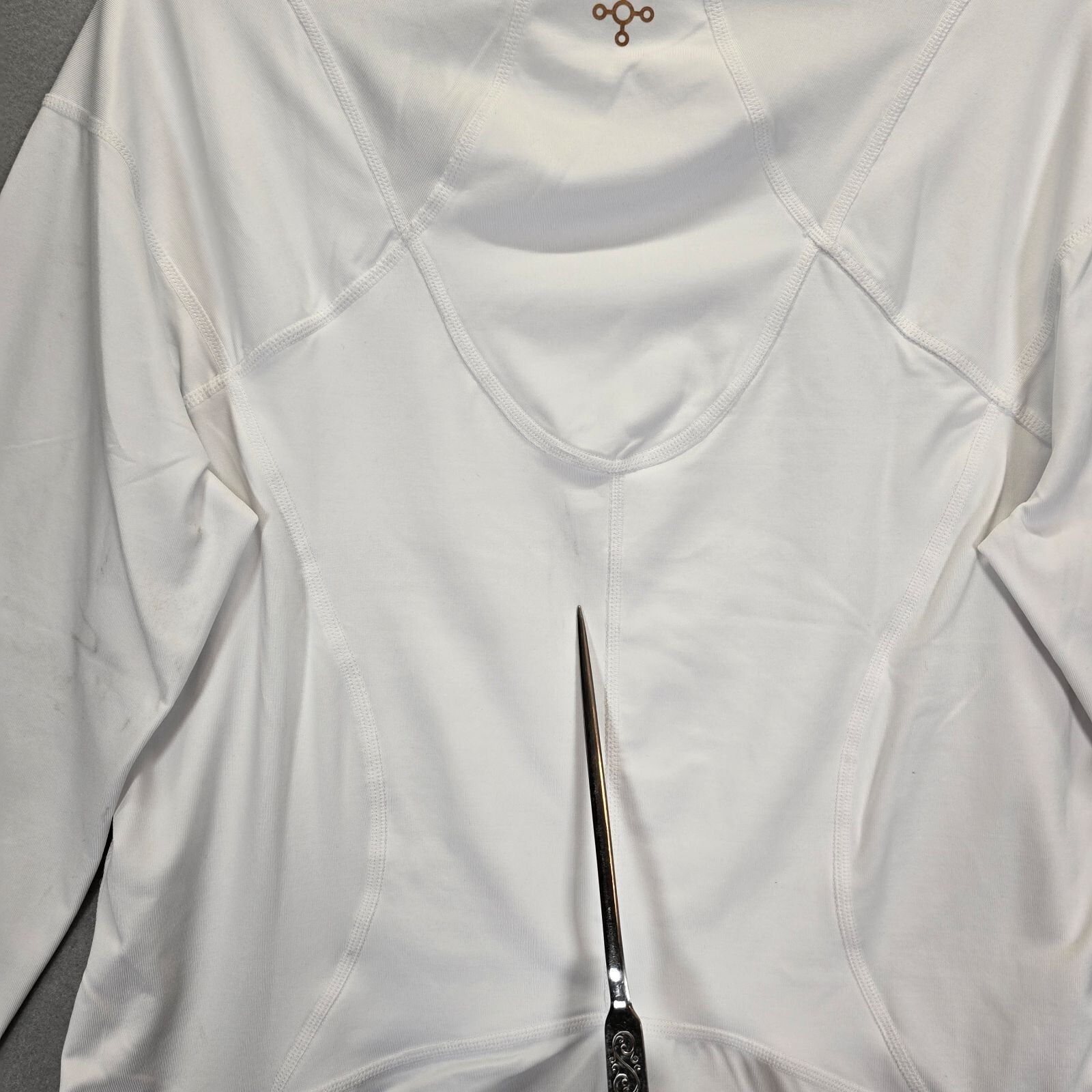 Tommie Copper White Long Sleeve Shoulder Support 2XL Upper Back Pain Brace Shirt