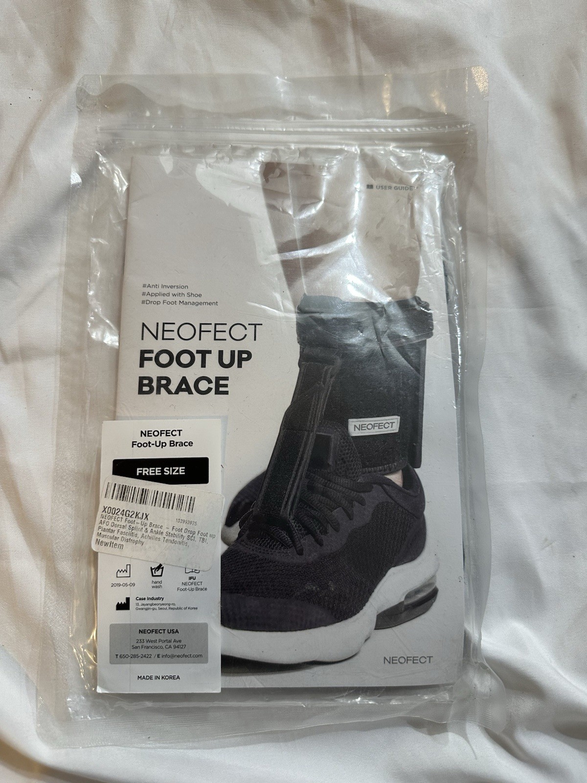 Neofect Adjustable (One Size) Foot Up Brace ~ For Walking ~ BRAND NEW