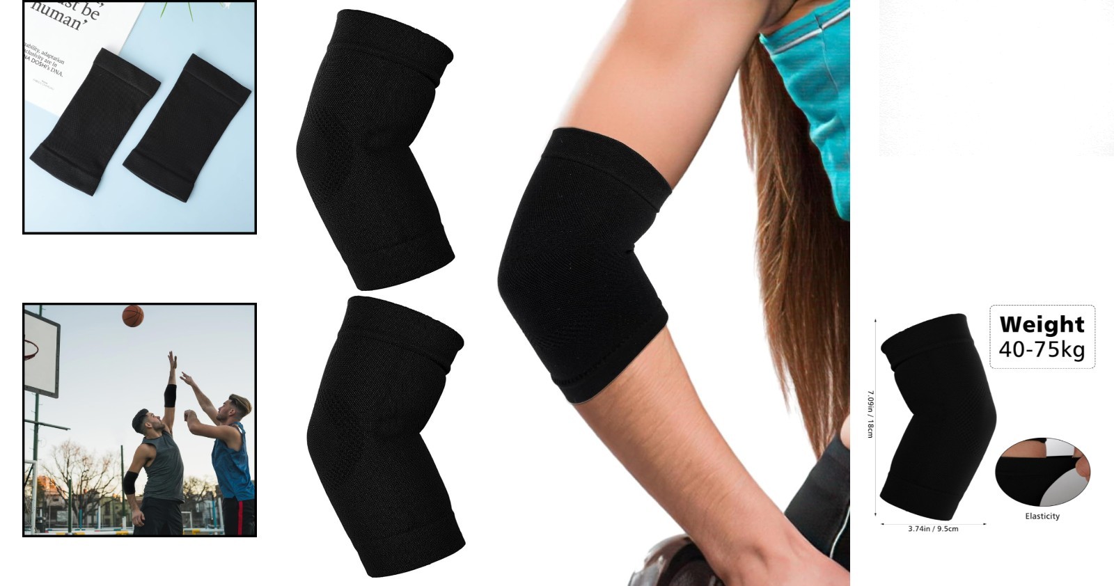 Comfort-Fit Elbow Compression Sleeves for Relief from Arthritis and Sports Pain