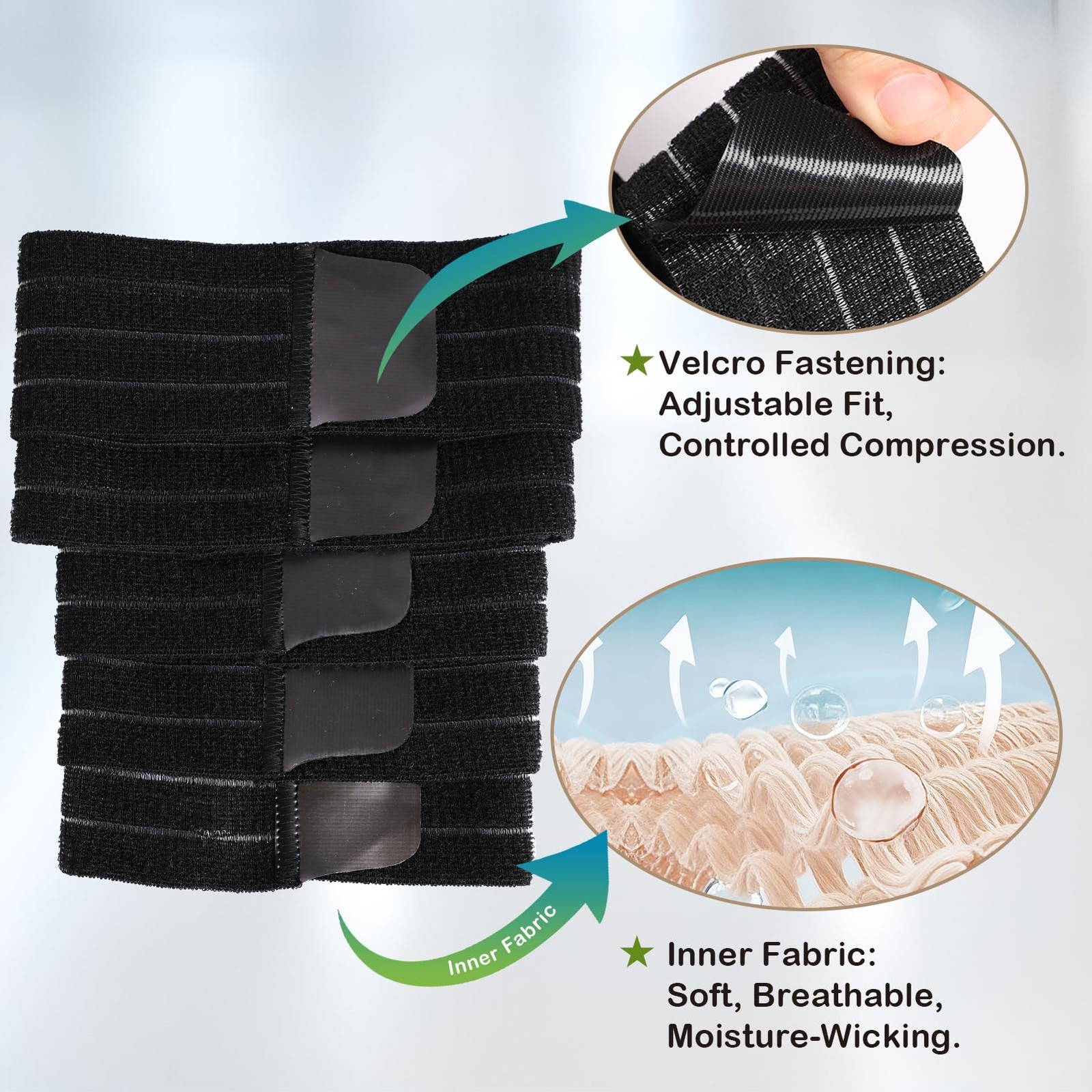 Femovaz 1PC Thigh Compression Wrap + Knee Kit | XX-Large, Black