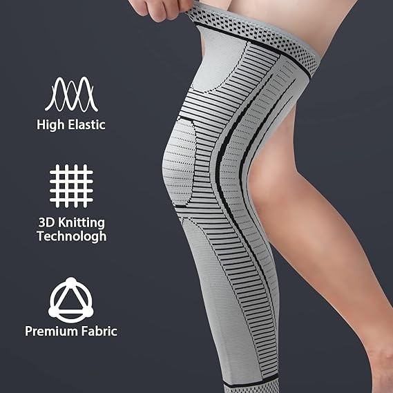 2 Pack Full Leg Compression Sleeves for Men And Women Long Knee Brace Support…