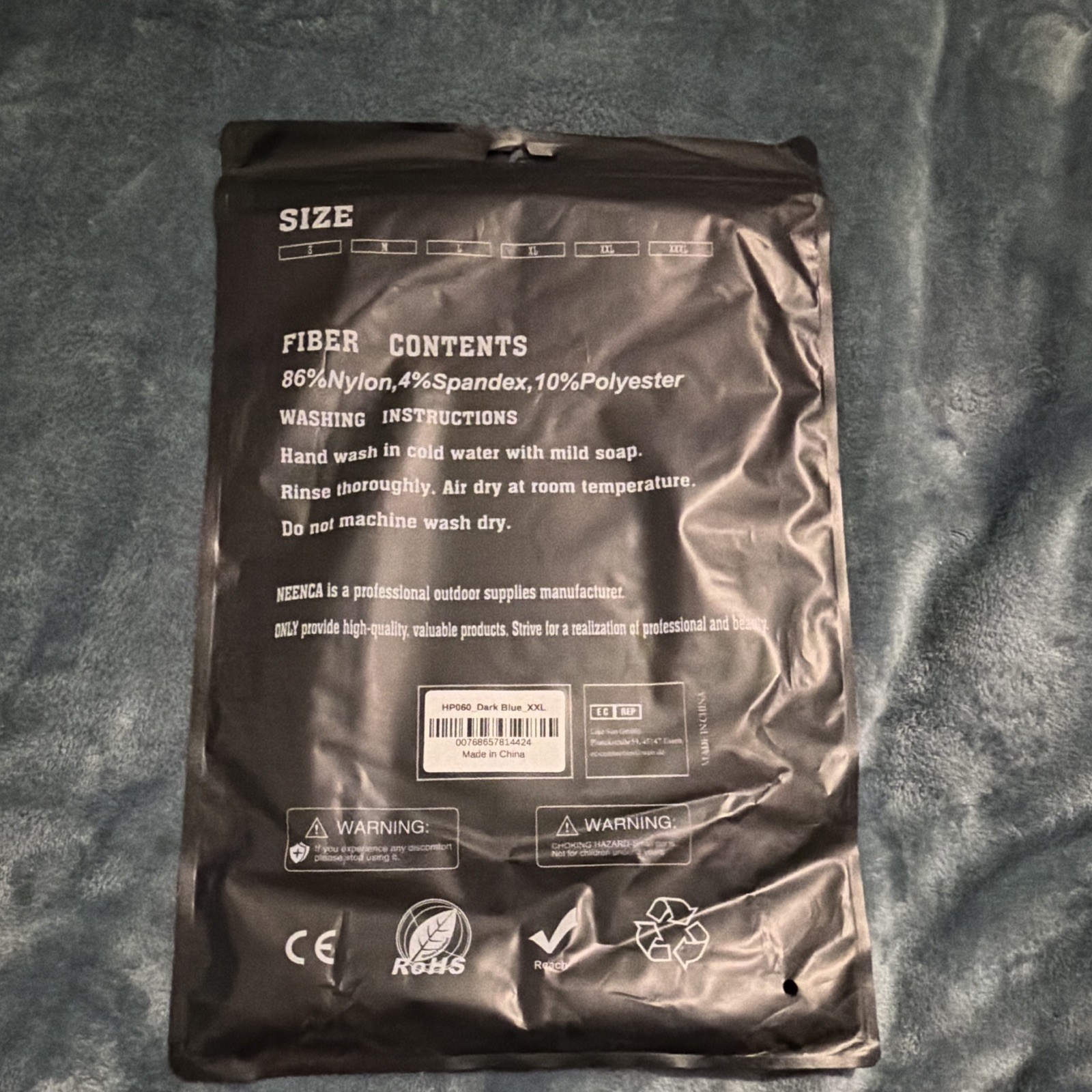 NEENCA Knee Brace Compression Support Sleeve Black/Blue XXL Model HP060