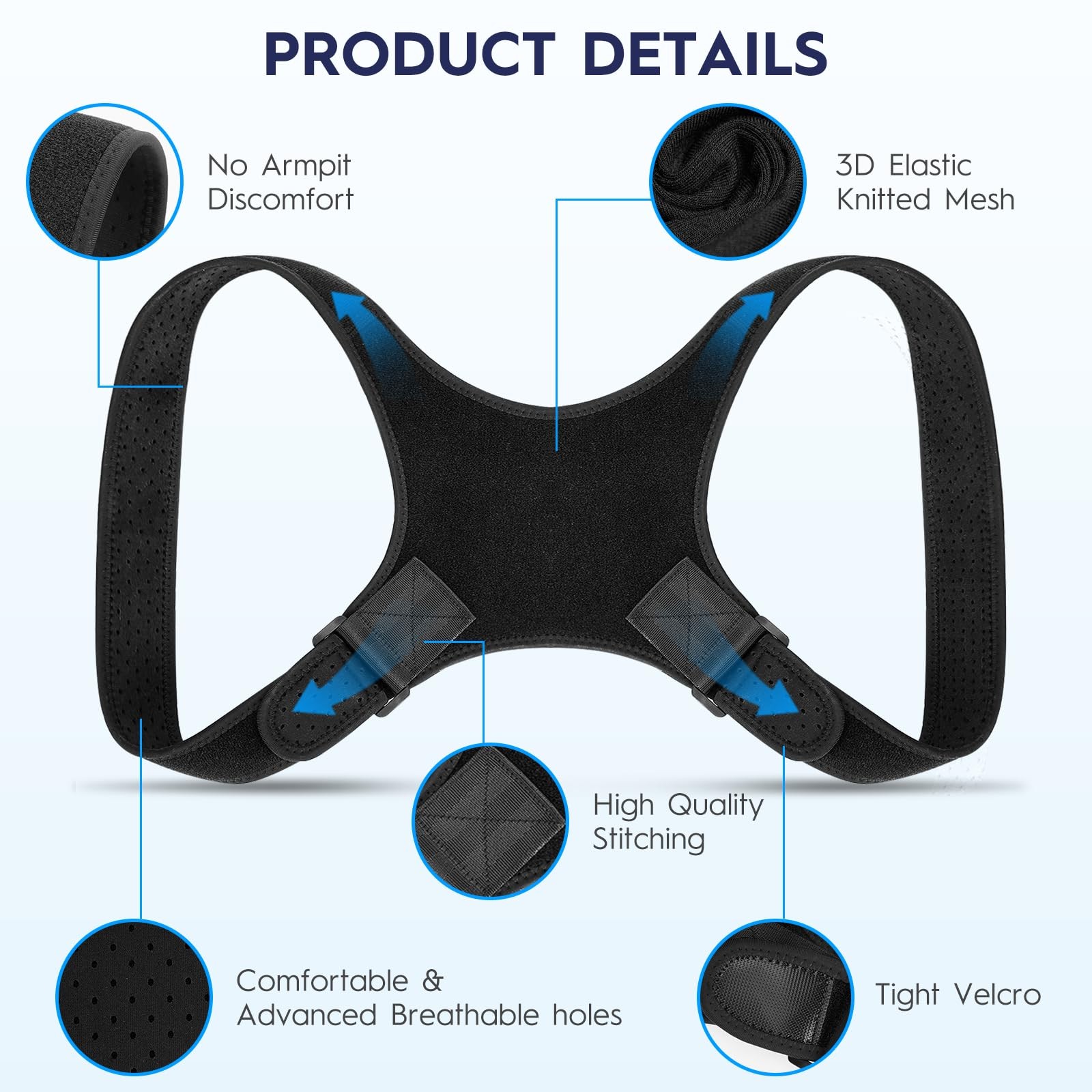 Back Brace Posture Corrector for Men and Women – Bionic One Size, Black