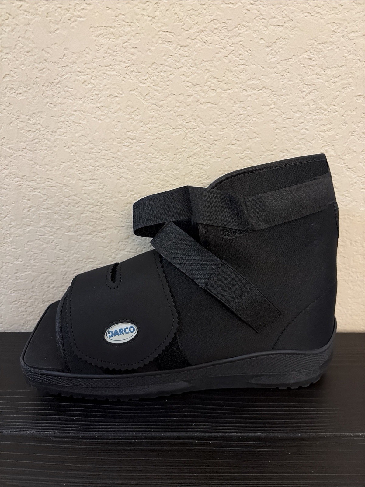 DARCO SLIMLINE CAST BOOT Shoe Black Square Toe SIZE M Post-Op [Medical Boot]