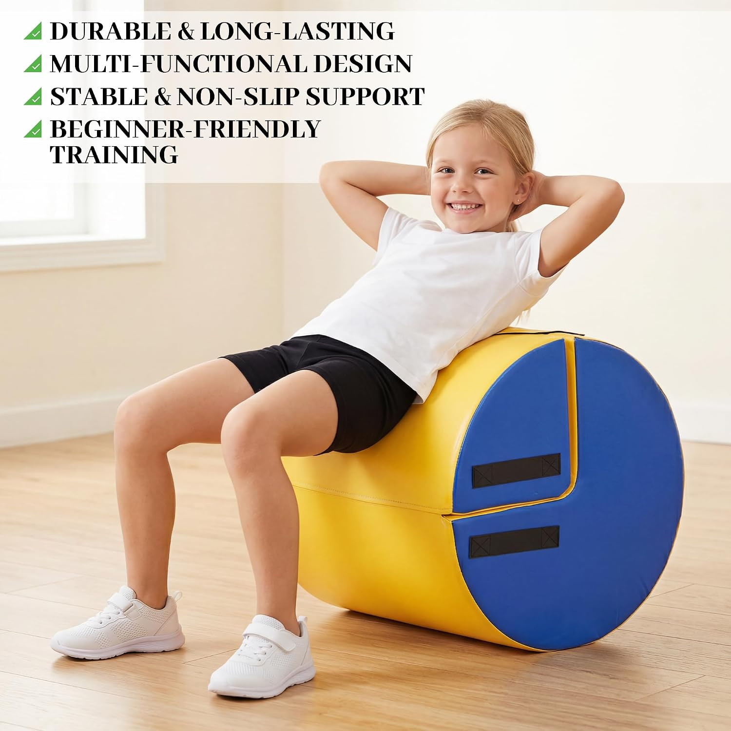 2-In-1 Gymnastics Tumbling Equipment with Posture Correction Support, Detachable