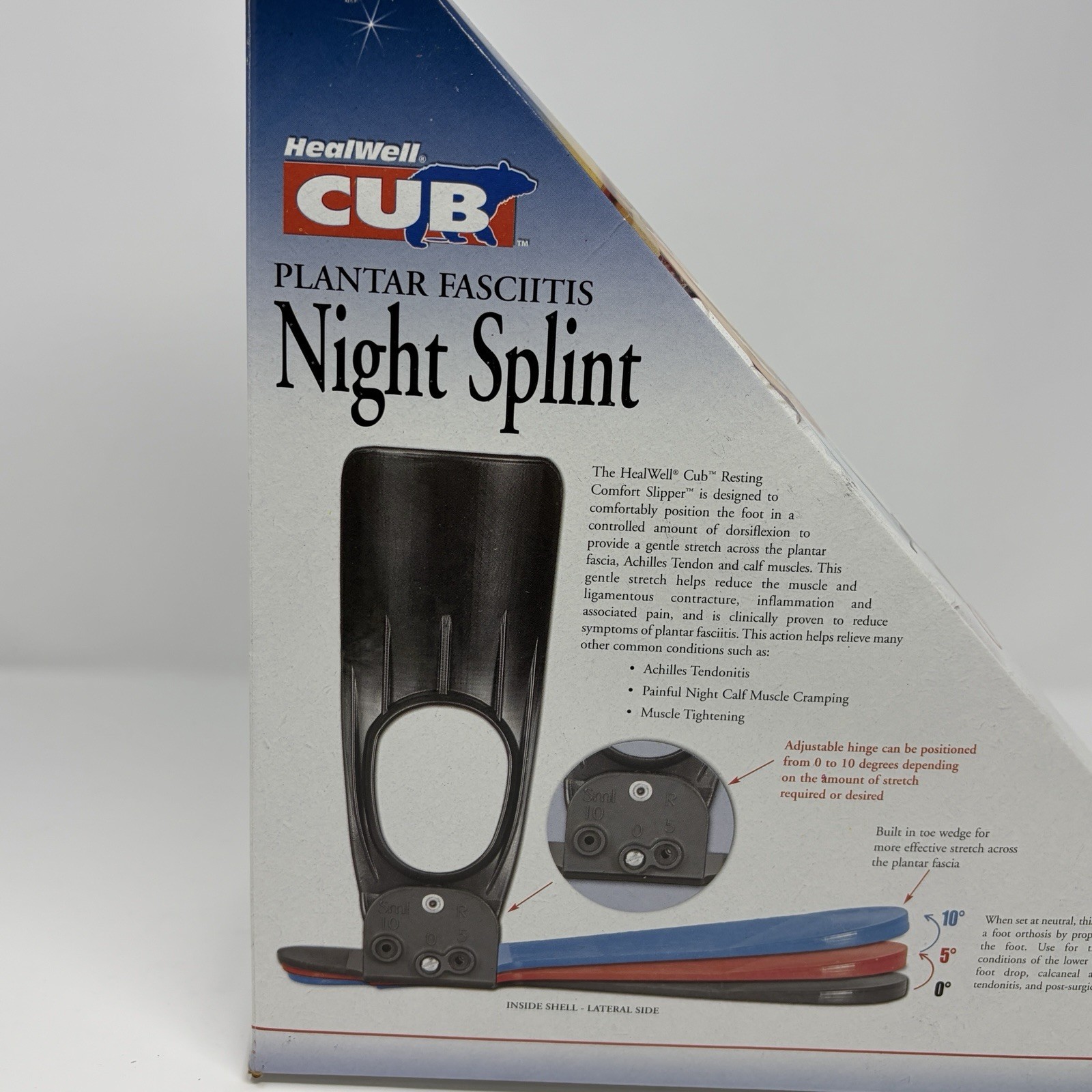 Healwell Cub Plantar Fasciitis Night Splint M, Right / Women 6-11 ½ / men 7-11½