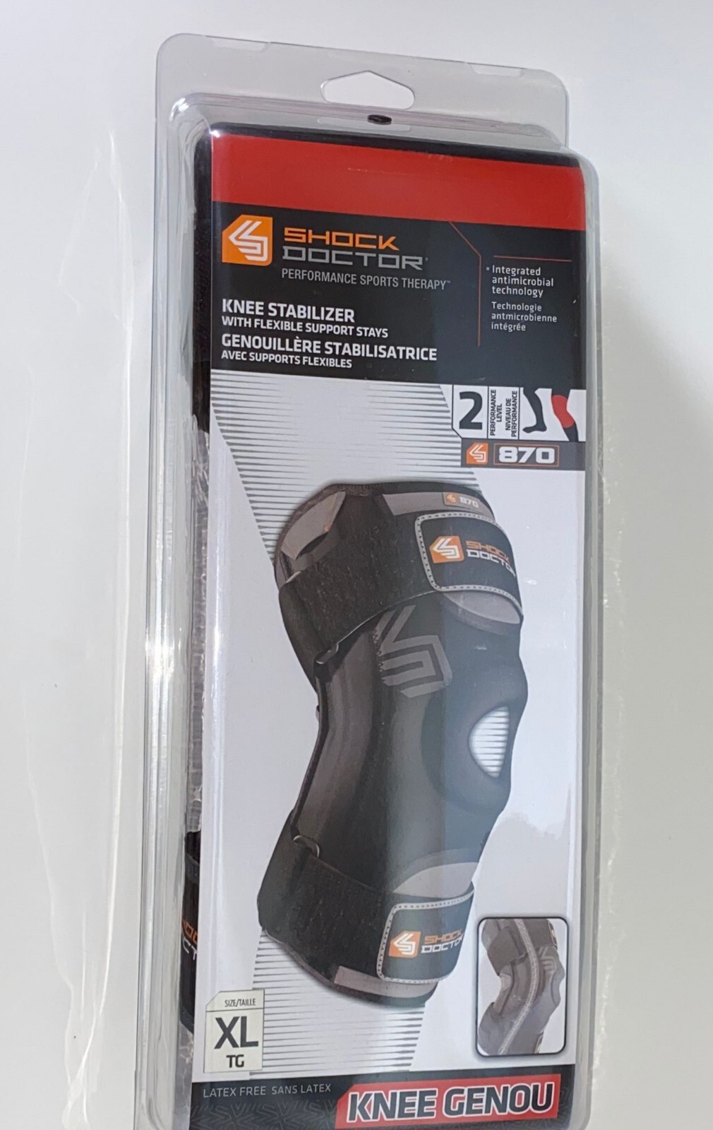 Shock Doctor Ultra Knee Support /Bilateral Hinges – Adult. Black, XL 14.5-15.5”