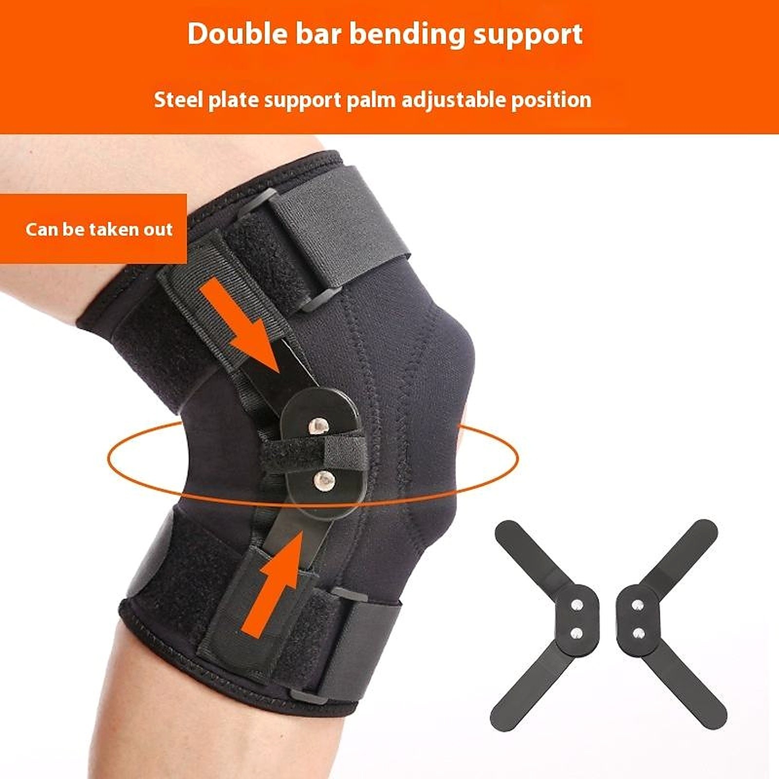 Adjustable Open Patella Hinged Knee Brace Compression Support Pain Relief Wraps