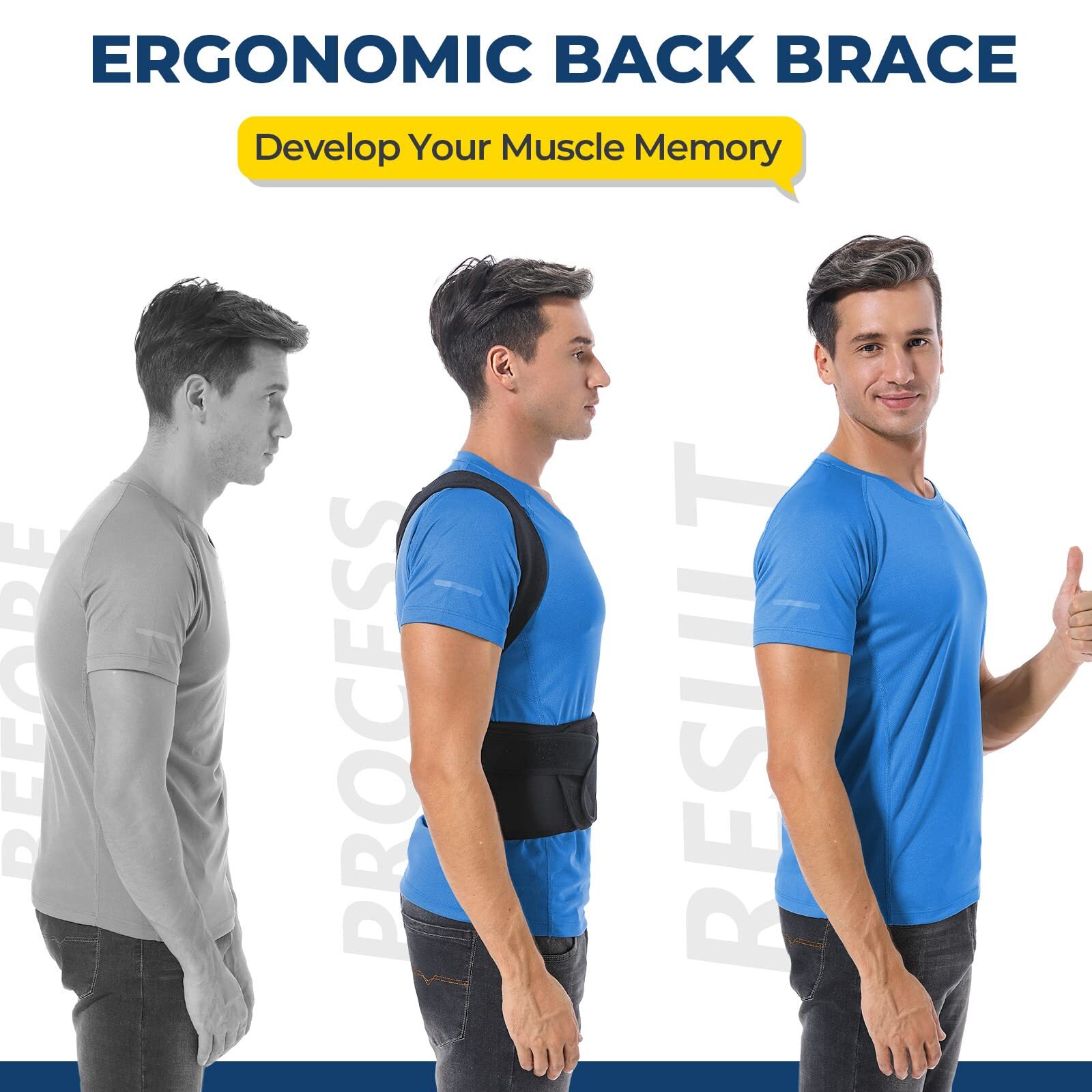 Posture Corrector Support Back Shoulder Pro Brace Belt Adjustable and Women Men