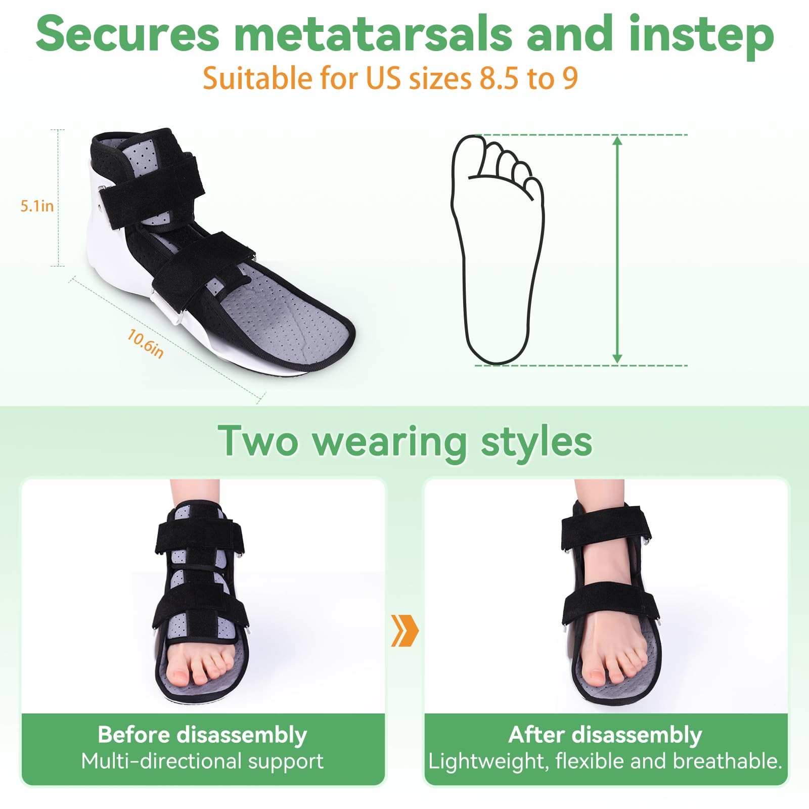 Walking Brace for Broken Toe Injuries, Sprained Ankles, Metatarsal Stress,…