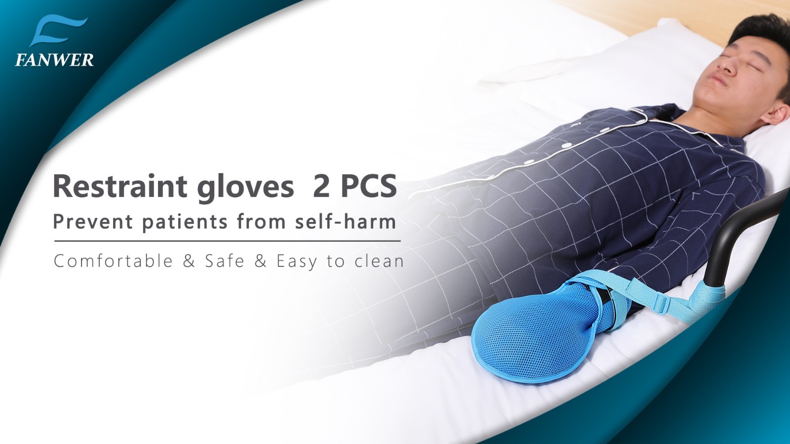 Dementia Restraint Gloves 2 Pack Safety Mitts For Elderly Unconscious ICU