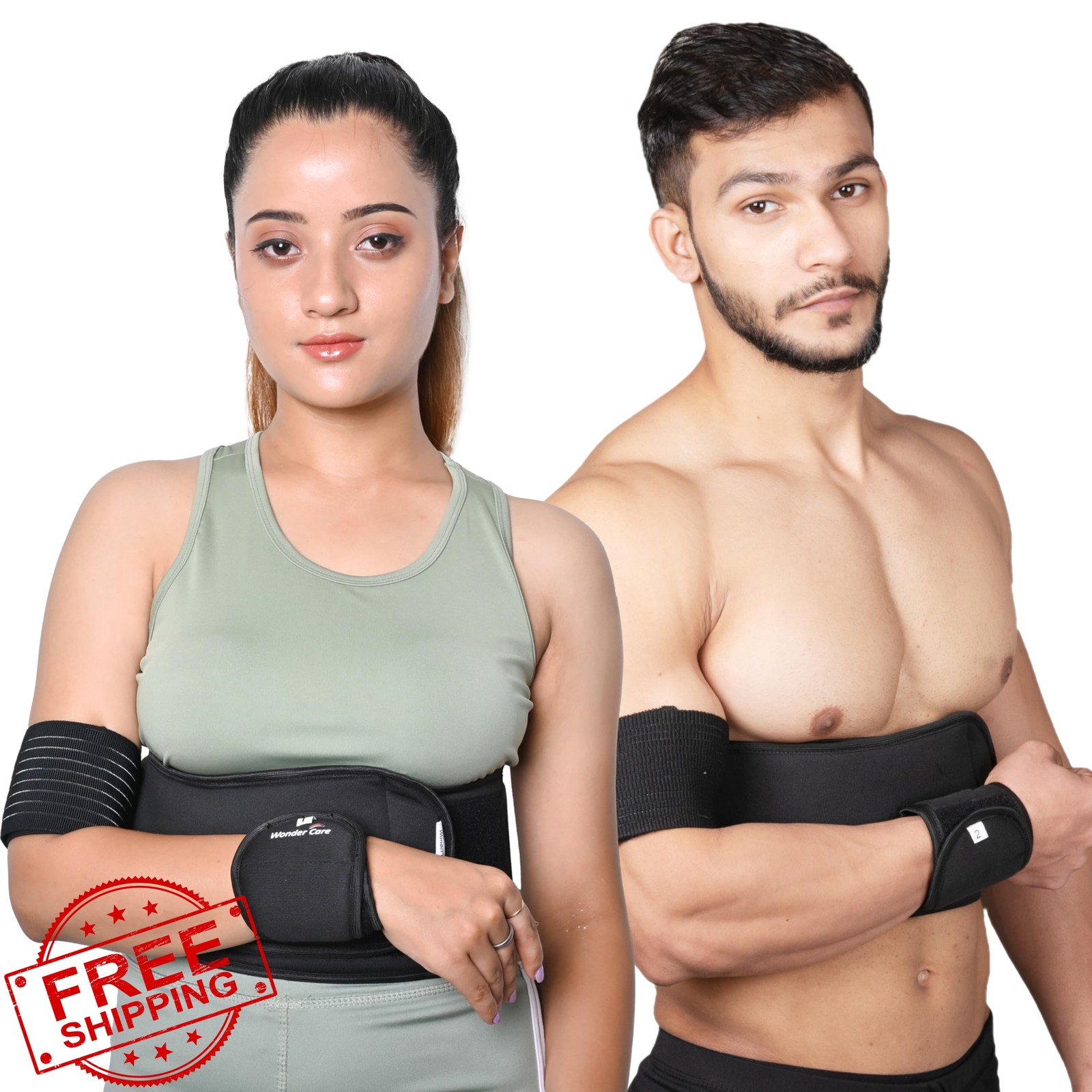 Wonder Care Black Shoulder Immobilizer Brace Size-7