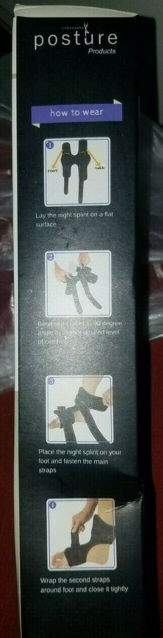 Posture Night Splint Plantar Fasciitis& Heel Pain w/Size L/XL Compression Socks