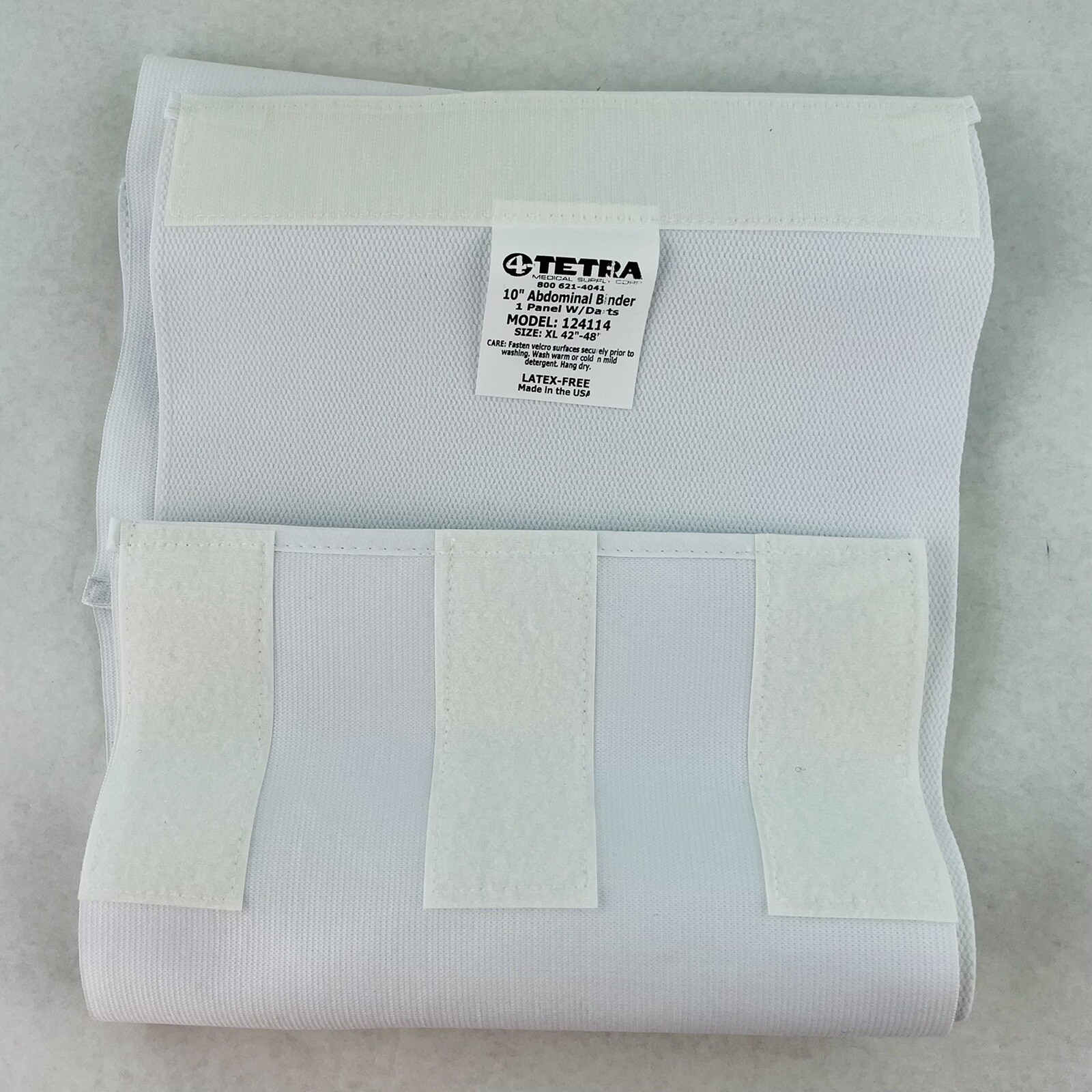 Abdominal Binder 10″ X-Large Single Panel W/Darts White Tetra, 124114