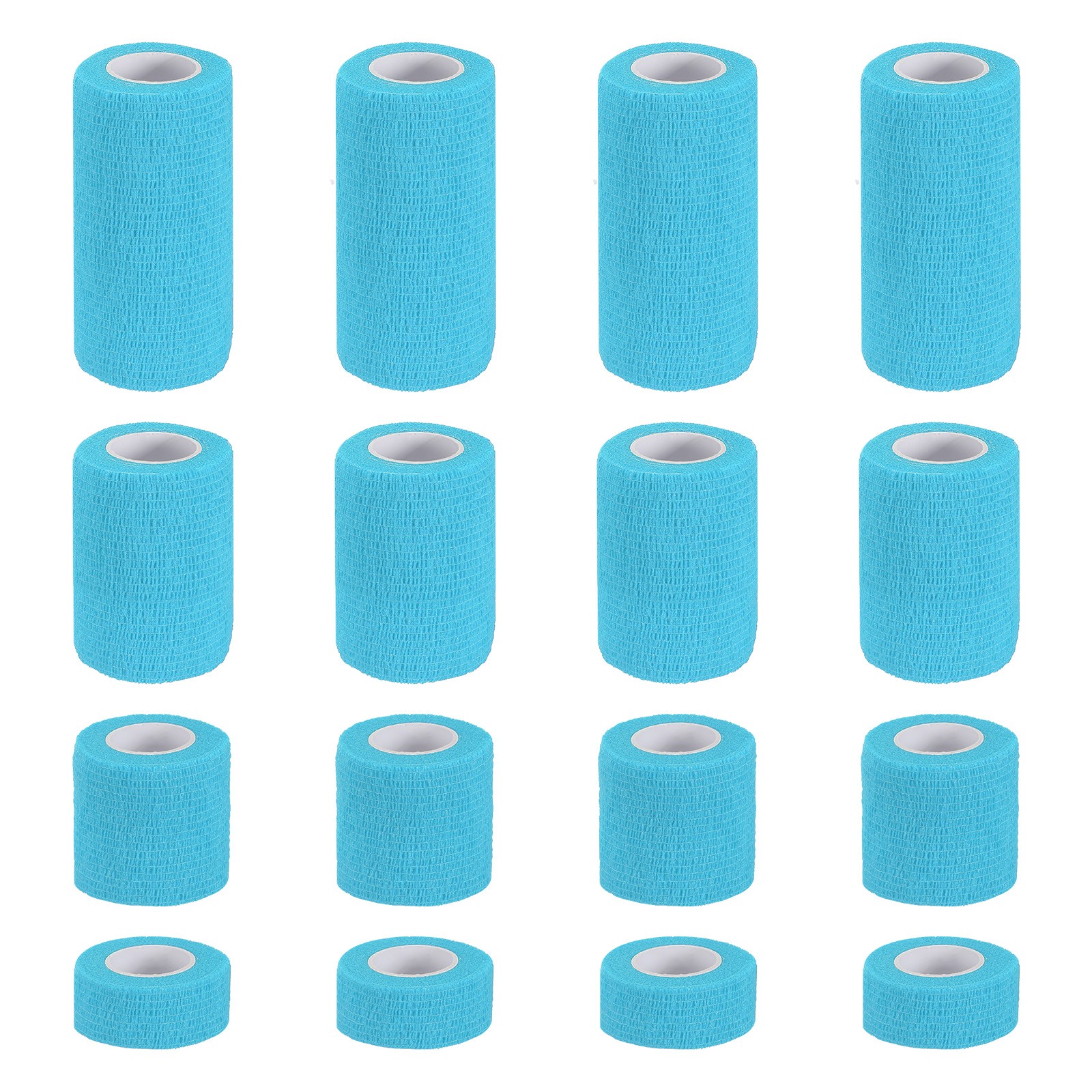 1″/2″/3″/4″ 16 Pcs 5 Yard Self Adhesive Bandage Wrap Self Tape Sky Blue