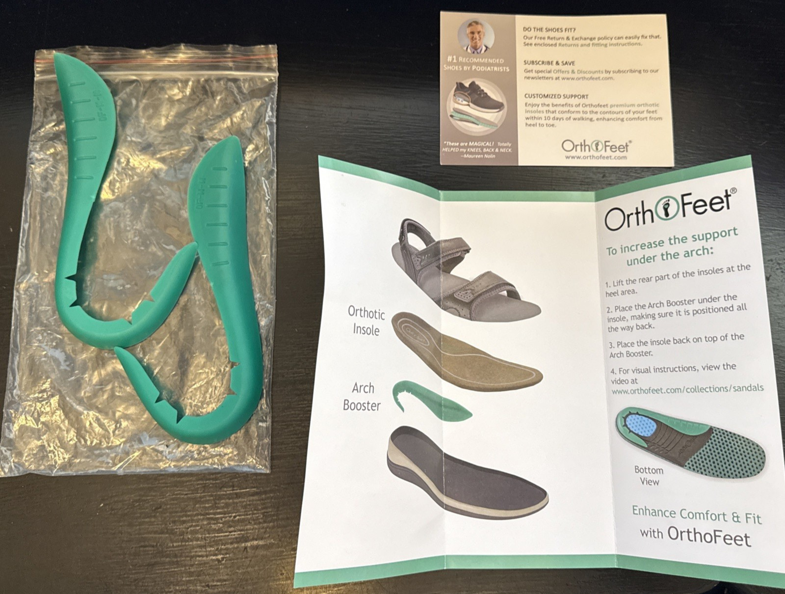 ORTHOFEET Unisex ARCH BOOSTER With FITTING INSTRUCTIONS ~ One Size / No Insoles!
