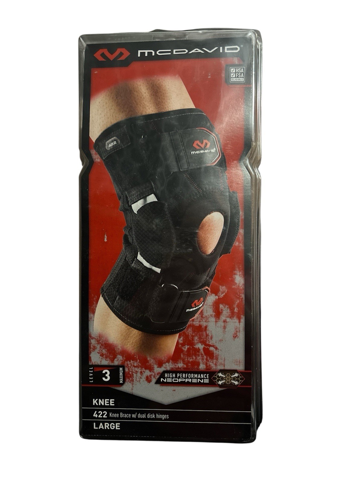 McDavid 422 Dual Disc Hinged Knee Brace Large Level 3 (Maximum Support)