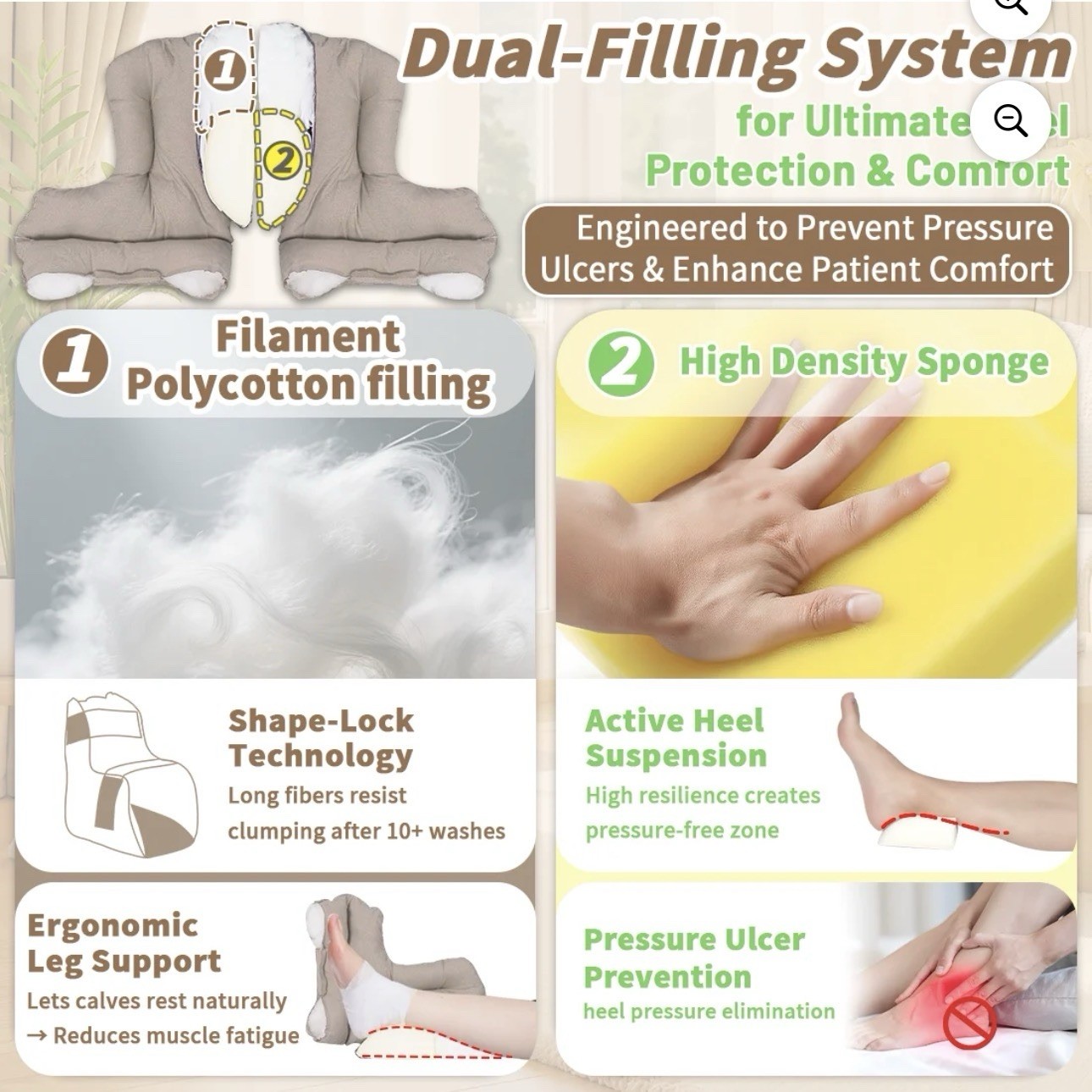 Ehucon Egg Shell Foam Heel Protector. Comfort Foot Pillow For Pressure Sores
