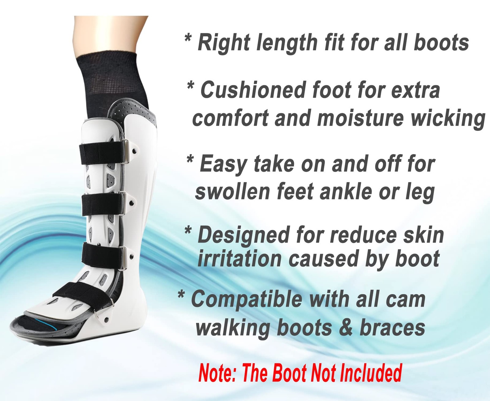 LORVVDE 2 Pairs Replacement Sock Liner for Orthopedic Cast Walking boot Air C…