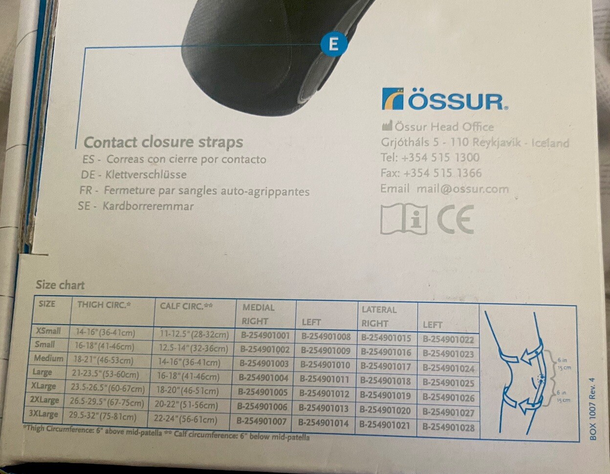 ÖSSUR Formfit Knee OA Wrap B254901006 Medial Right 2XL