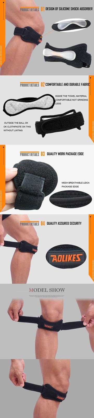 Aolikes 1pcs Knee Braces for Knee Pain,patella Knee Support Strap,adjustable Pat