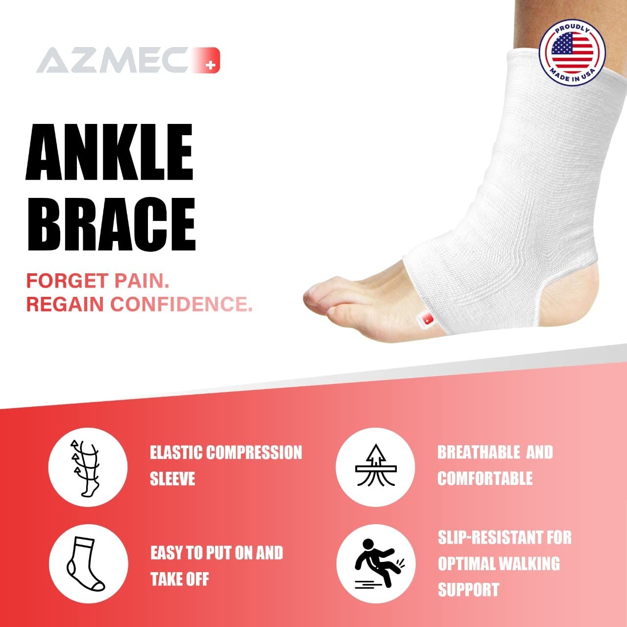 Ankle Support Sleeve Open Heel Light Elastic & Breathable Knitted Fabric for …