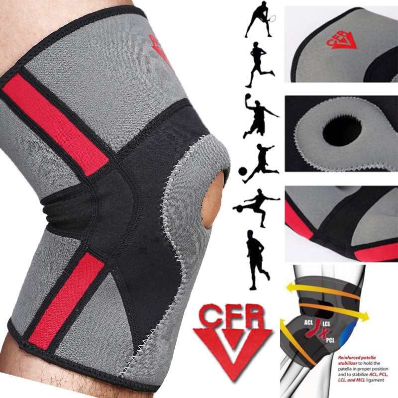 CFR Neoprene Hinged Knee Brace Open Patella Support Arthritis Joint Pain Relief
