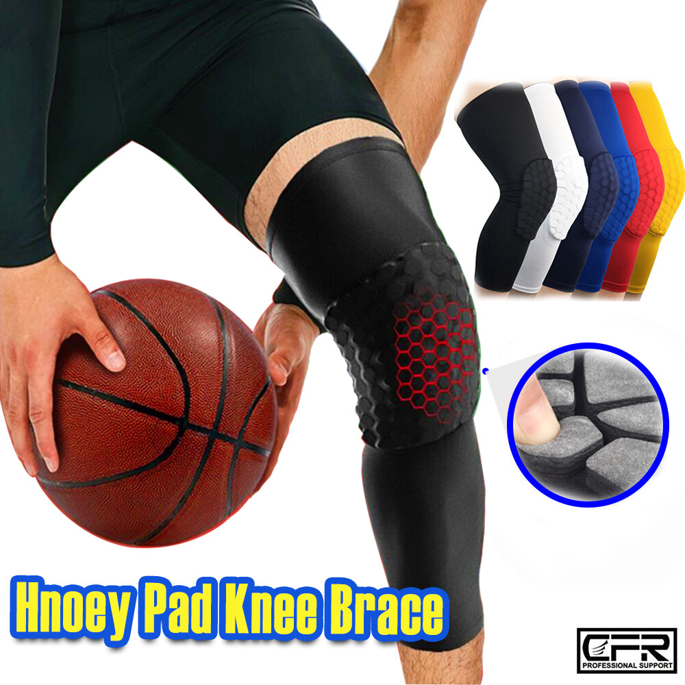 Honeycomb Knee Crashproof Antislip Basketball Leg Long Sleeve Hex Protector Gear