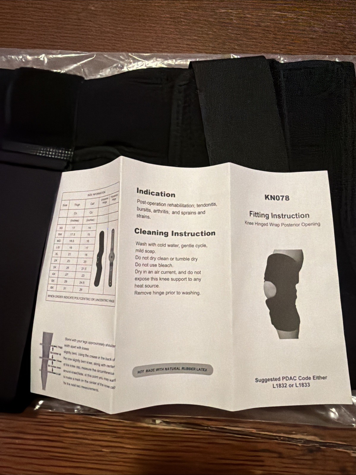 Knee Hinged Wrap Size 4X Posterior Opening