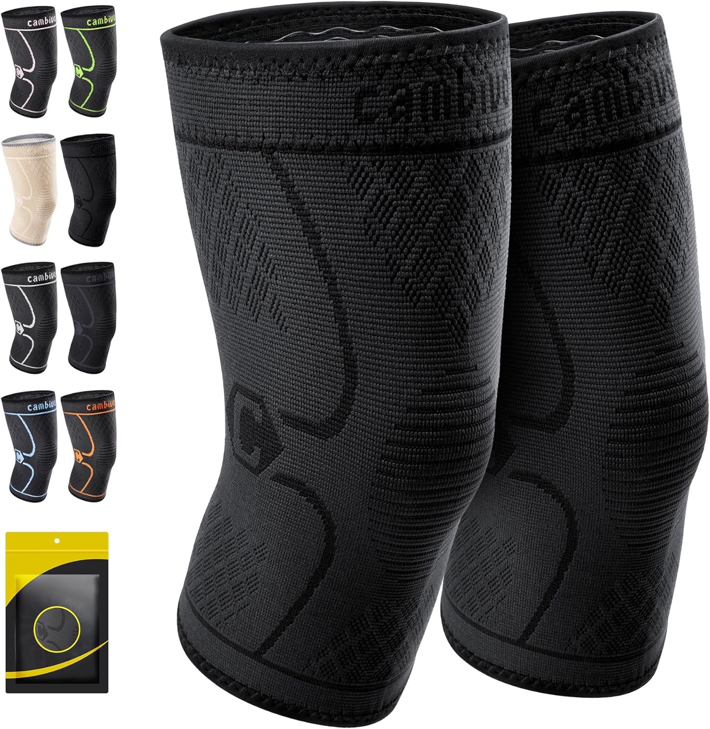2 Pack Knee Braces for Knee Pain, Knee Compression Sleeve for Men and Women, Kne