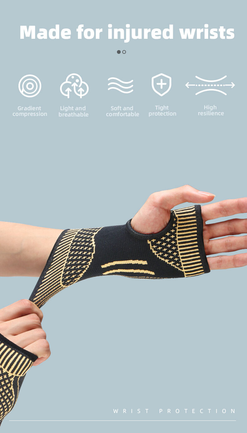Copper Wrist Hand Brace Support Splint Carpal Tunnel Sprain Arthritis Sports