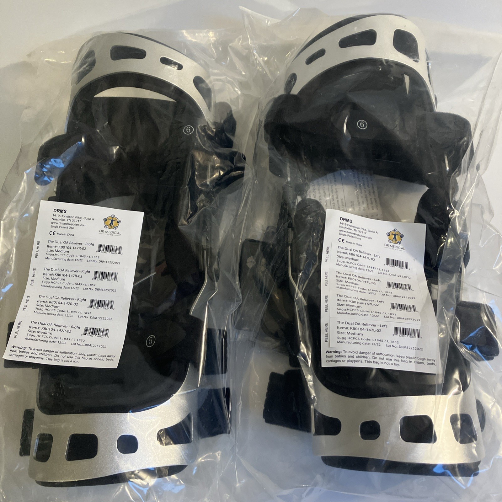Dr Medical The Dual OA Reliever, L&R Knee Adjustable Brace Support Size: Medium