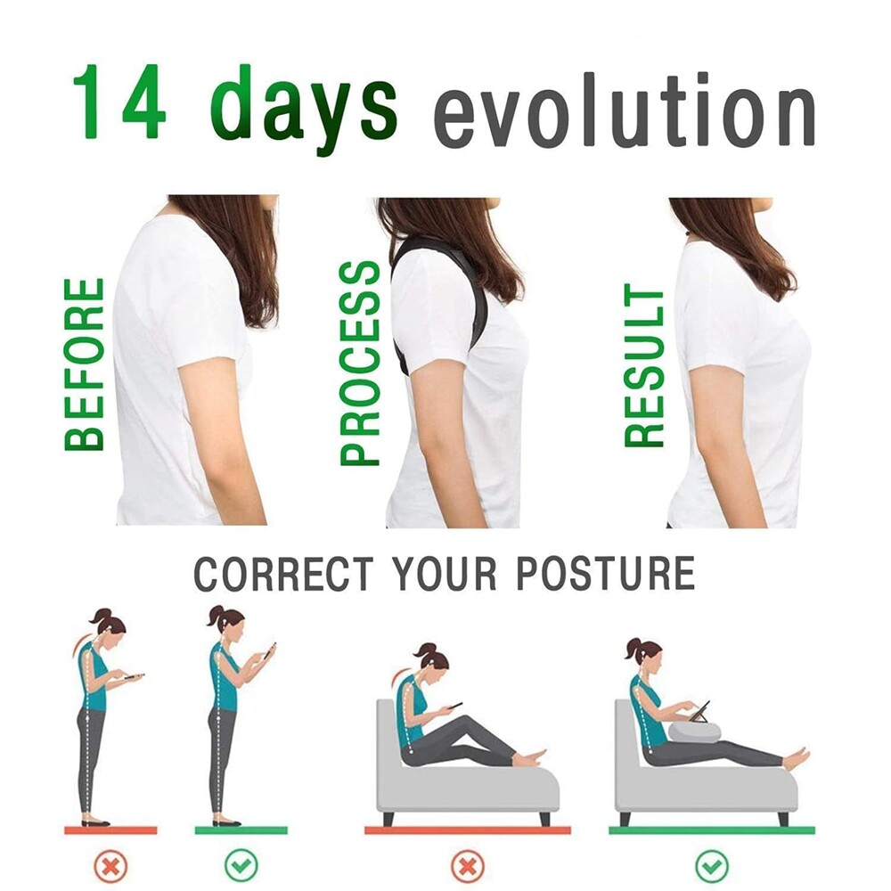 Posture Corrector Back Brace for Women and Men, Adjustable Breathable (Unisex)
