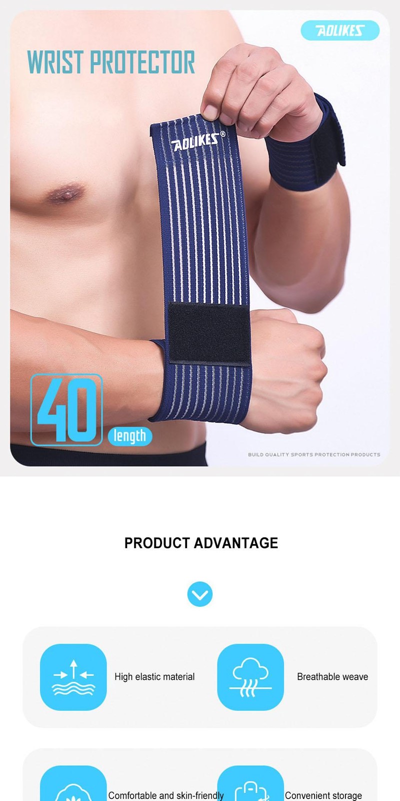 Aolikes 1pc 40-180cm Compression Bandage Protector Knee Support Brace Sports Ela