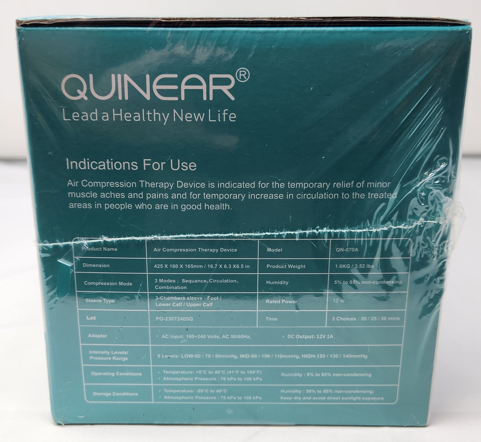 QUINEAR Air Compression Therapy Device QN-070A Leg Recovery Boots – New