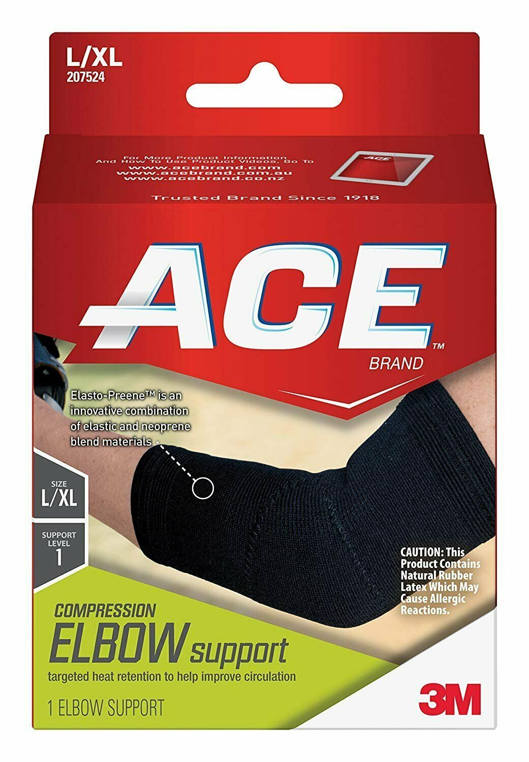 Ace Compression Elbow Support Targeted Heat Retention Large Extra Large 1 Count