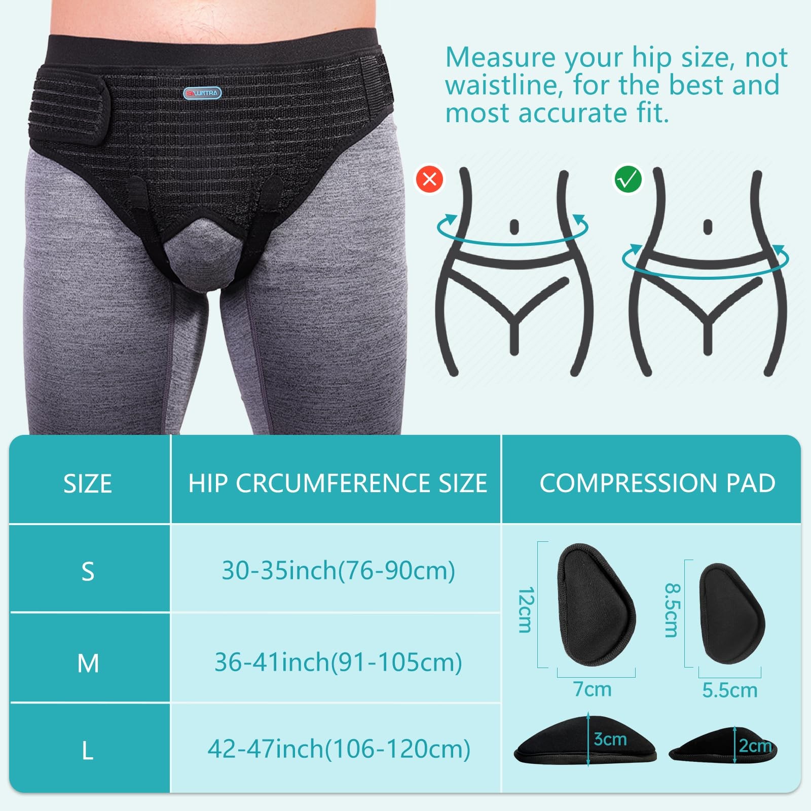 Hernia Belts for Men， Adjustable Inguinal Hernia Support Belt for Men & Women…
