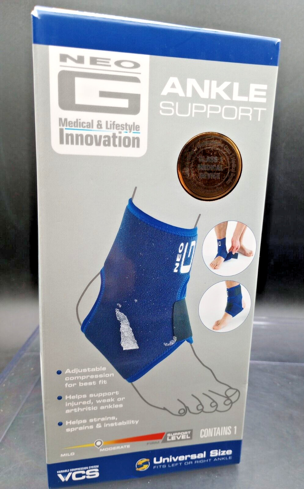 (1 Ct.) Neo G – Ankle Support – Universal Size #887-V – Moderate Support Level.