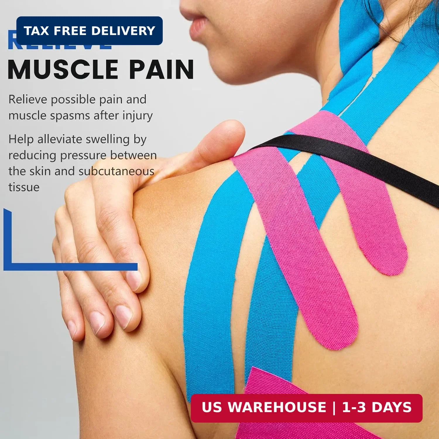 5 Rolls Kinesiology Tape, 5 Colors 2 Inch X 16.4 Feet Waterproof Athletic Tape,