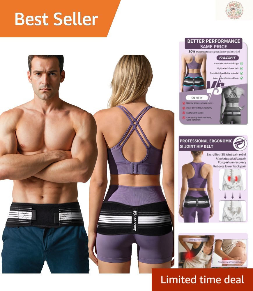 Invisible Adjustable Sacroiliac Support Belt | Comfort for Sciatica Pain 30″-43″