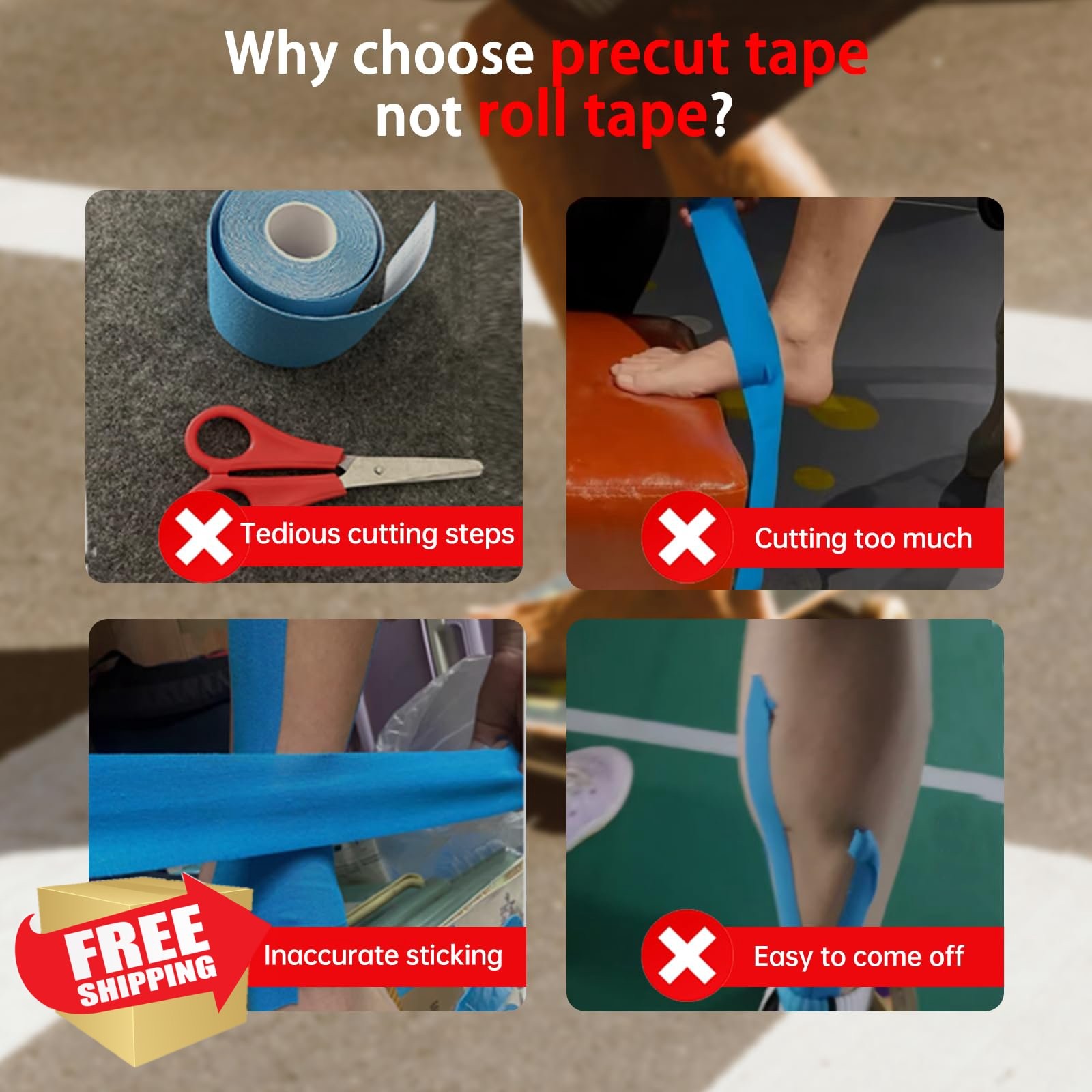 IEADEN Kinesiology Tape Blue 10 Pcs Knee Support
