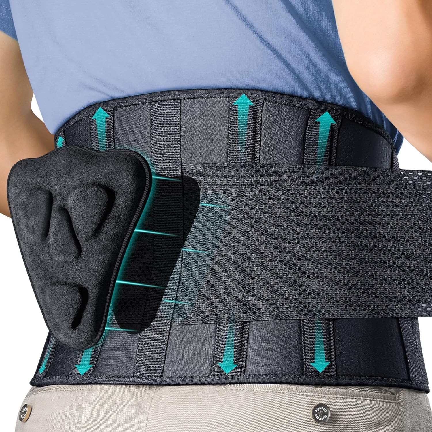 Faja Para La Dolor De Espalda Soporte Lumbar Refuerzo Con Almohadilla Extra�Ble.