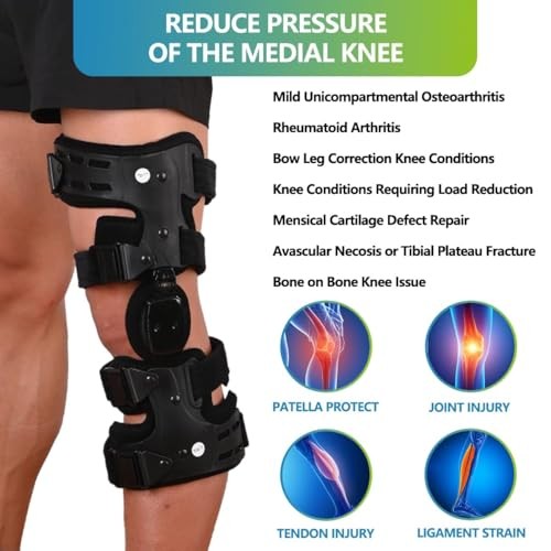 Komzer OA Unloader Knee Brace Adjustable 3 Point Black
